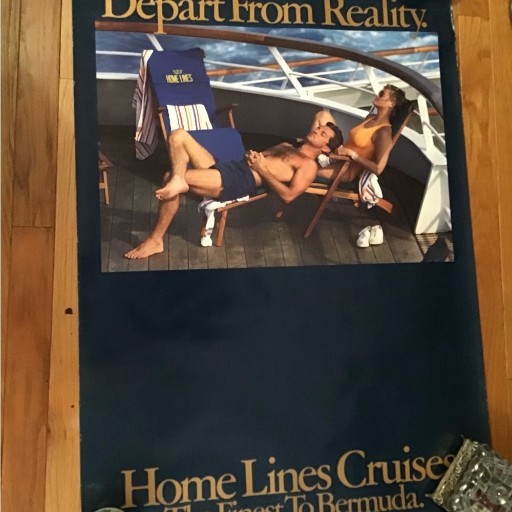 Travel Poster for Bermuda Home Lines Cruises frame able large size thick paper